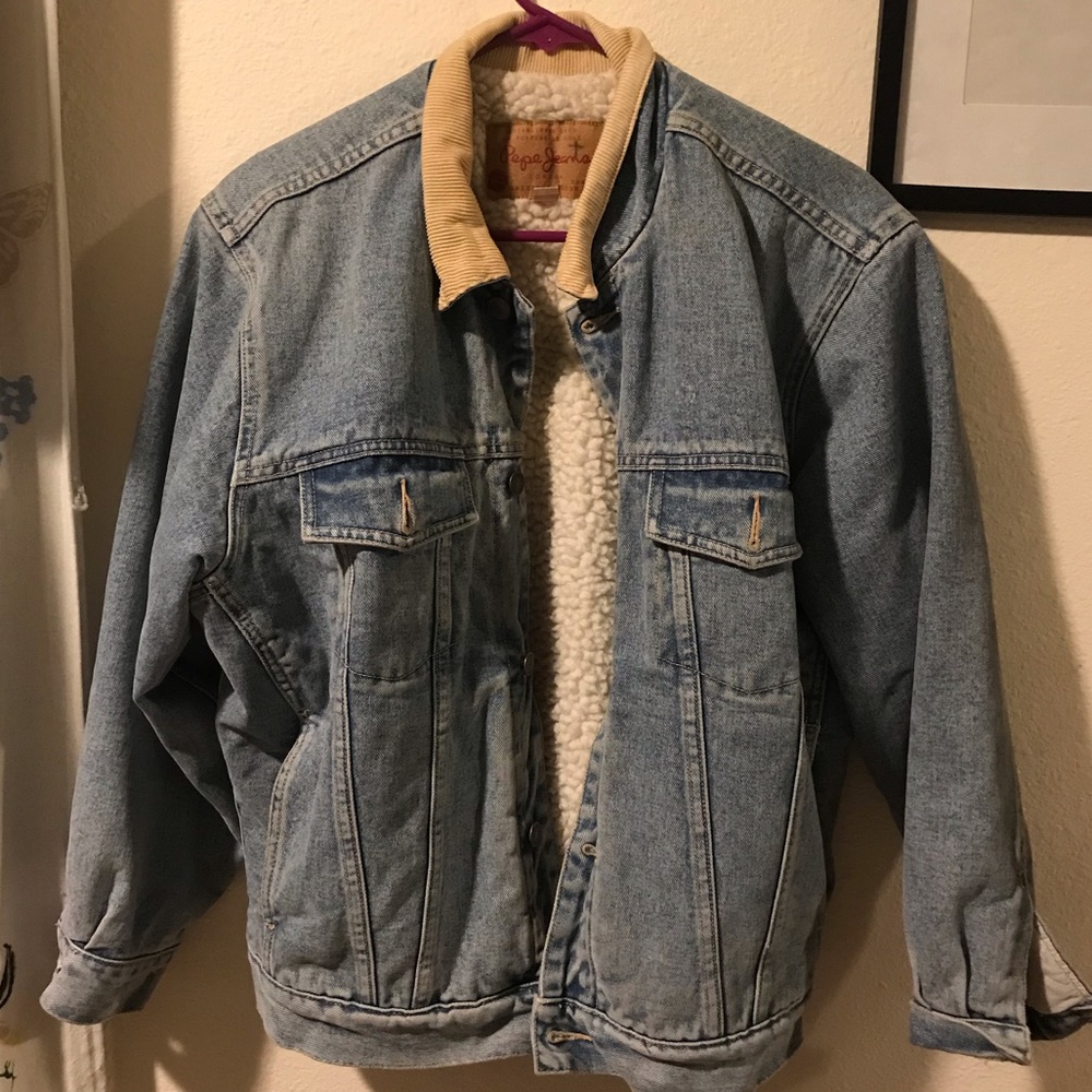 Vintage Pepe Jeans denim sheepskin jacket